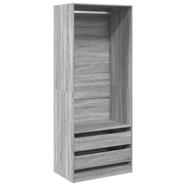 vidaXL Armario de madera de ingenier&iacute;a gris Sonoma 80x50x200 cm