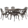 vidaXL Conjunto de Comedor de Jard&iacute;n 7 uds. Bronce Aluminio