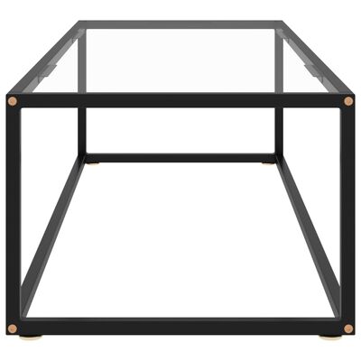 vidaXL Mesa de centro negra con vidrio templado 120x50x35 cm