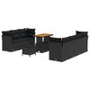 vidaXL Conjunto de sof&aacute;s de jard&iacute;n 10 uds. Negro rat&aacute;n sint&eacute;tico