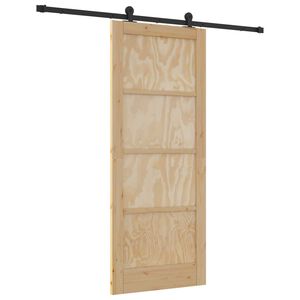vidaXL Puerta Corredera Natural y negro 83 x 202 cm