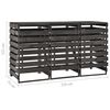 vidaXL Cobertizo triple cubos basura madera pino pintada 210x75x121cm