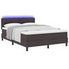 vidaXL Cama tipo Box Spring con LED Marr&oacute;n Oscuro 140 x 190 cm tela