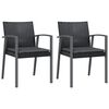 vidaXL Sillas jard&iacute;n cojines 2 uds rat&aacute;n sint&eacute;tico negro 56,5x57x83 cm