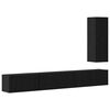 vidaXL Conjunto de mueble de TV 4 uds. Roble Negro