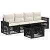 vidaXL Conjunto de sof&aacute;s de jard&iacute;n 5 uds. Negro y Blanco Crema
