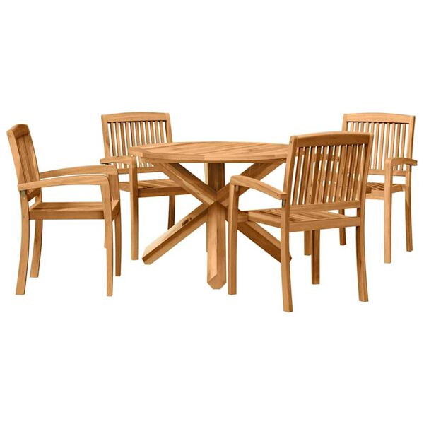 vidaXL Conjunto de Comedor de Jardín 3 pcs Marrón