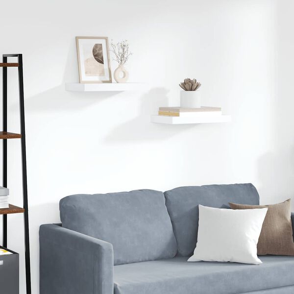 vidaXL Estantes flotantes de pared 2 uds MDF blanco 40x23x3,8 cm