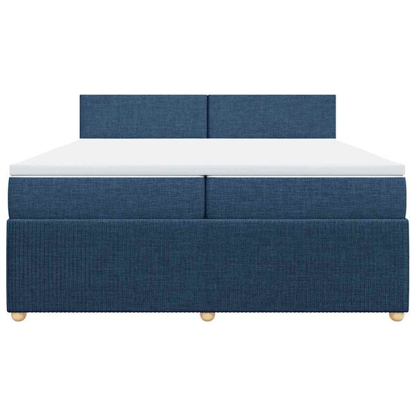 vidaXL Cama box spring con colch&oacute;n tela azul 200x200 cm