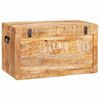vidaXL Caja de Almacenamiento con puerta Marr&oacute;n Madera de mango maciza