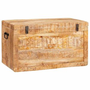 vidaXL Caja de Almacenamiento con puerta Marr&oacute;n Madera de mango maciza