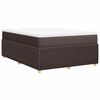 vidaXL Cama box spring con colch&oacute;n tela marr&oacute;n oscuro 140x190 cm