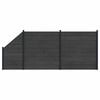 vidaXL Conjunto de valla 3 uds. 446 x 186 cm WPC y Aluminio Negro
