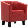 vidaXL Sill&oacute;n con dise&ntilde;o de cubo con reposapi&eacute;s cuero sint&eacute;tico rojo