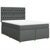 vidaXL Cama box spring con colch&oacute;n tela gris oscuro 160x200 cm