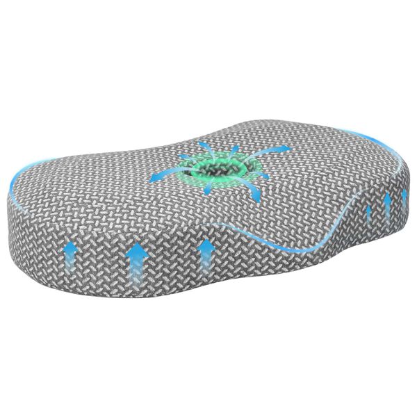 vidaXL Coj&iacute;n para el Cuello Color s&oacute;lido Gris 53 x 34,5 x 10,5 cm