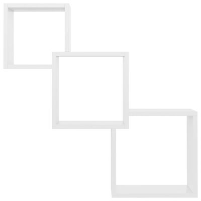 vidaXL Estante pared de cubo contrachapada blanco brillo 68x15x68 cm