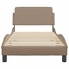 vidaXL Estructura de cama Dover cuero sint&eacute;tico capuchino 90x200 cm