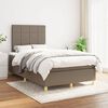 vidaXL Cama box spring con colch&oacute;n tela gris taupe 120x200 cm