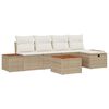vidaXL Conjunto de sof&aacute;s de jard&iacute;n 6 uds. Beige rat&aacute;n sint&eacute;tico