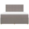 vidaXL Cama box spring con colch&oacute;n tela gris taupe 180x200 cm