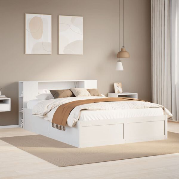 vidaXL Estructura de cama sin colchón madera maciza blanca 120x190 cm