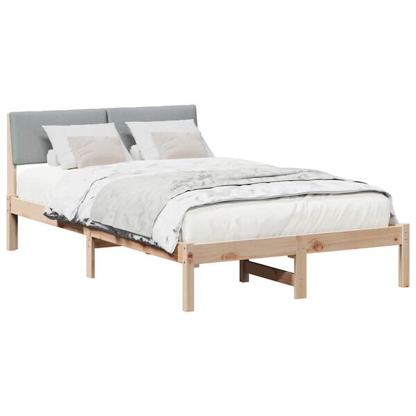 vidaXL Estructura de cama Marr&oacute;n y gris claro 120 x 190 cm
