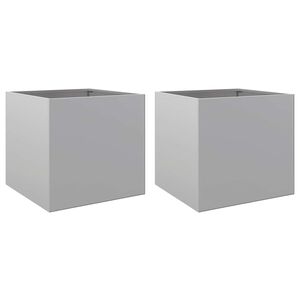 vidaXL Jardineras 2 unidades acero galvanizado plateado 42x40x39 cm