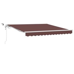 vidaXL Toldo retr&aacute;ctil autom&aacute;tico con luces LED marr&oacute;n 300x250 cm