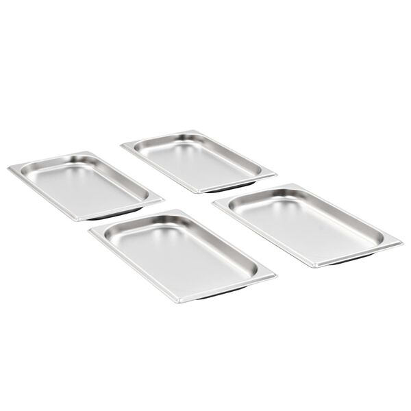 vidaXL Bandejas Gastronorm 12 unidades GN 1/3 20 mm acero inoxidable