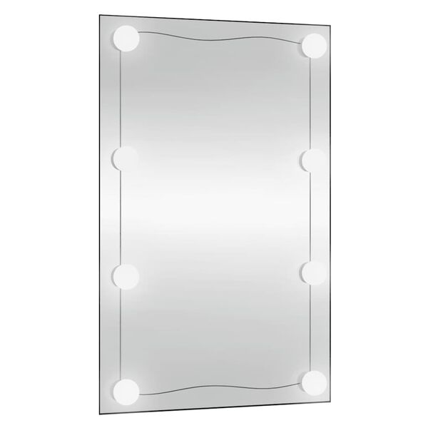 vidaXL Espejo de pared rectangular con luces LED vidrio 50x80 cm