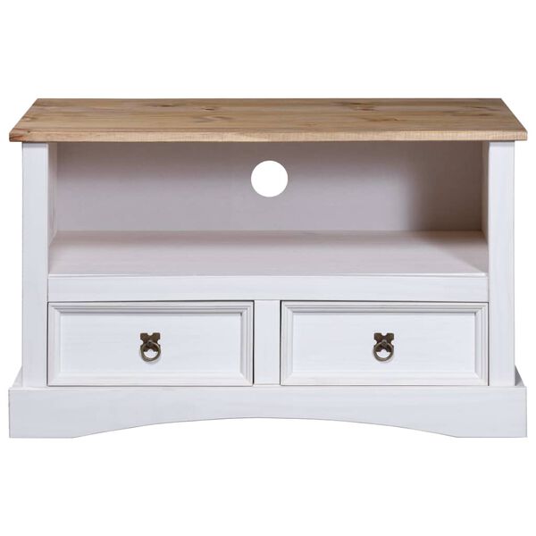 vidaXL Mueble para TV Corona Range de pino mexicano blanco 91x43x56 cm