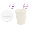 vidaXL Vasos de caf&eacute; de papel con tapa 1000 uds 8oz 200ml