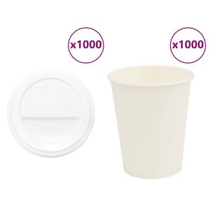 vidaXL Vasos de caf&eacute; de papel con tapa 1000 uds 8oz 200ml