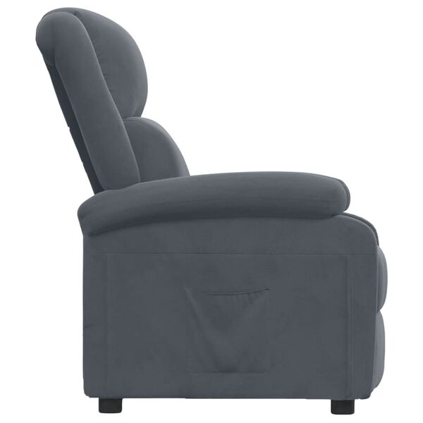 vidaXL Sill&oacute;n reclinable de terciopelo gris oscuro