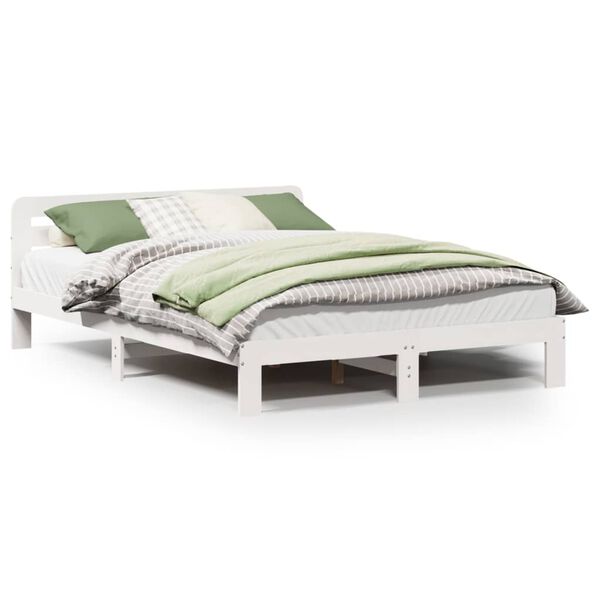 vidaXL Estructura de cama sin colchón madera maciza blanca 120x190 cm