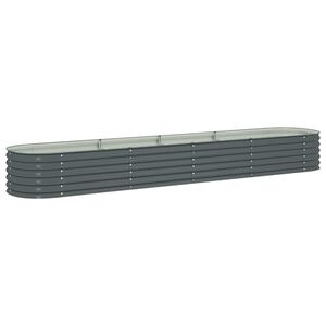 vidaXL Arriate de acero galvanizado gris 400x80x44 cm