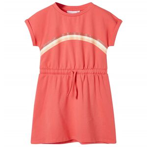 Vestido infantil con cord&oacute;n color coral 116
