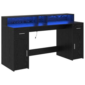 vidaXL Escritorio Roble negro 160 x 55 x 91 cm Madera de ingenier&iacute;a