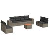 vidaXL Set de muebles de jard&iacute;n 9 pzas y cojines rat&aacute;n sint&eacute;tico gris