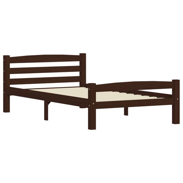vidaXL Estructura de cama con 2 cajones pino marr&oacute;n oscuro 100x200 cm