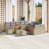 vidaXL Conjunto de sof&aacute;s de jard&iacute;n 13 pcs Beige rat&aacute;n sint&eacute;tico