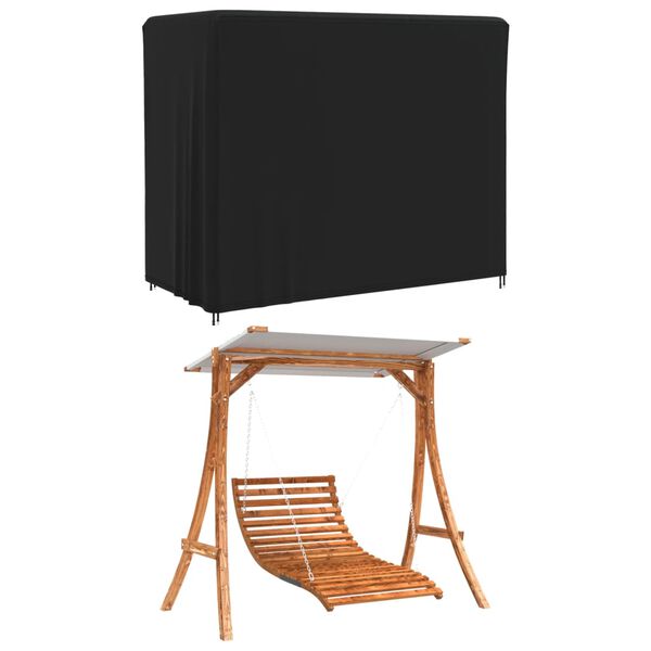 vidaXL Cubierta de columpio de jard&iacute;n Oxford 420D negro 220x135x170 cm