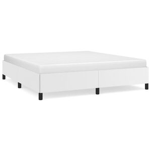 vidaXL Estructura de cama sin colch&oacute;n cuero sint&eacute;tico blanco 180x200cm