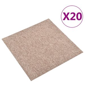 vidaXL Baldosas de suelo de moqueta 20 uds 5 m² 50x50 cm beige