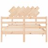 vidaXL Estructura de cama de matrimonio con cabecero madera maciza