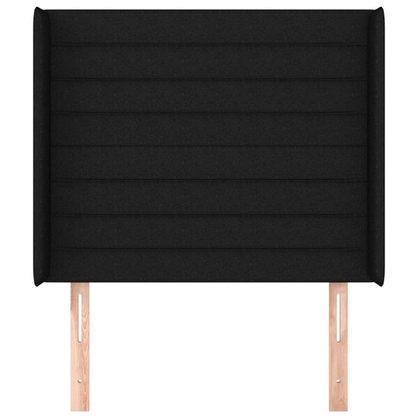 vidaXL Cabecero con orejas de tela negro 83x16x118/128 cm