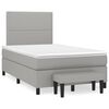 vidaXL Cama box spring con colch&oacute;n tela gris claro 120x190 cm