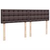 vidaXL Cama box spring con colch&oacute;n tela marr&oacute;n oscuro 180x200 cm