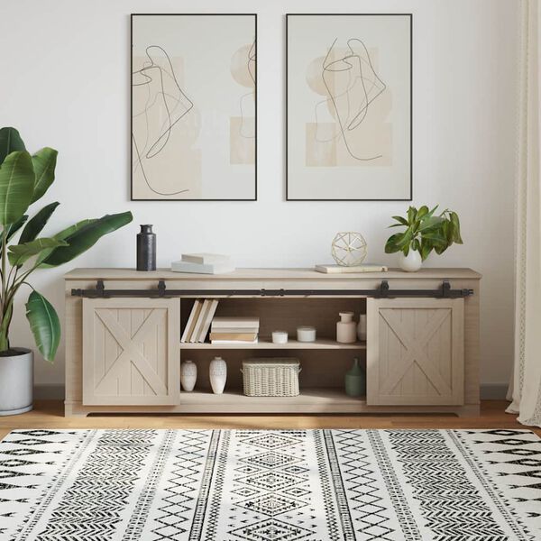 vidaXL Kit de puerta corredera de armario acero carbono 183 cm